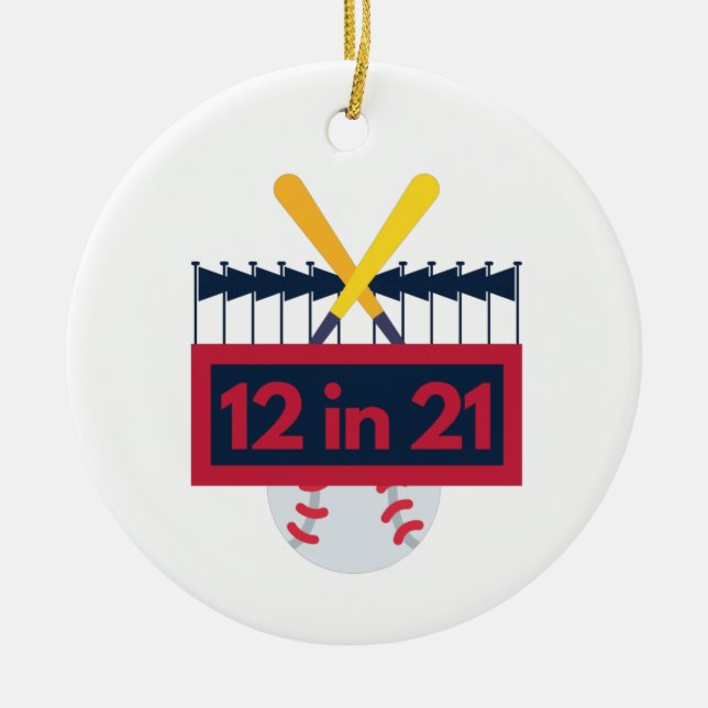 12 im 21 Baseball Keramik Ornament (Vorne)