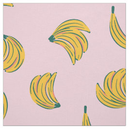 (12 in) Coole Bananenbilder mit rosa Hintergrund Stoff