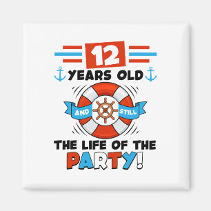12 Jahre alt 12. Geburtstag Kreuzfahrtschiff Party Magnet