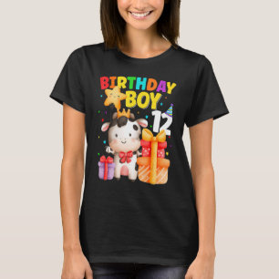 12 Jahre alt Geburtstag Junge 12. Kuh Landtiere B  T-Shirt