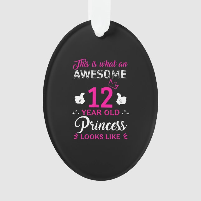 12 Jahre alt Geburtstagsgeschenk für Prinzessin Ornament (Vorderseite)