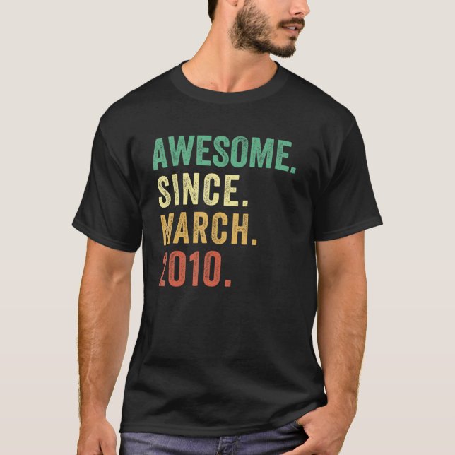 12 Jahre alt Phantastisch seit März 2010 für 12. T-Shirt (Vorderseite)