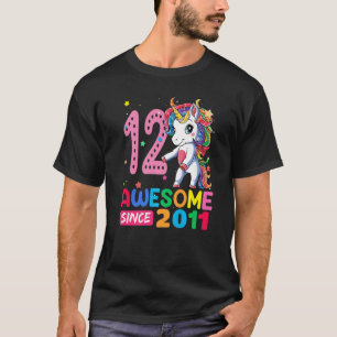 12 Jahre altes Einhorn Flossing 12. Geburtstag Mäd T-Shirt
