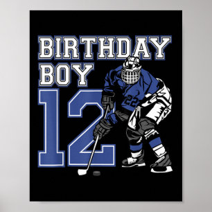 12 Jahre altes Eishockey Thema Geburtstagsparty 12 Poster