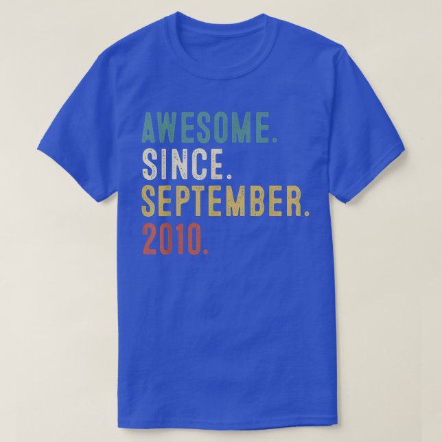 12 Jahre Altes Geschenk Phantastisch seit Septembe T-Shirt (Design vorne)