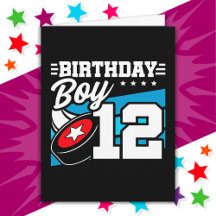 12 Jahre altes Hockey Party Thema 12. Geburtstag J