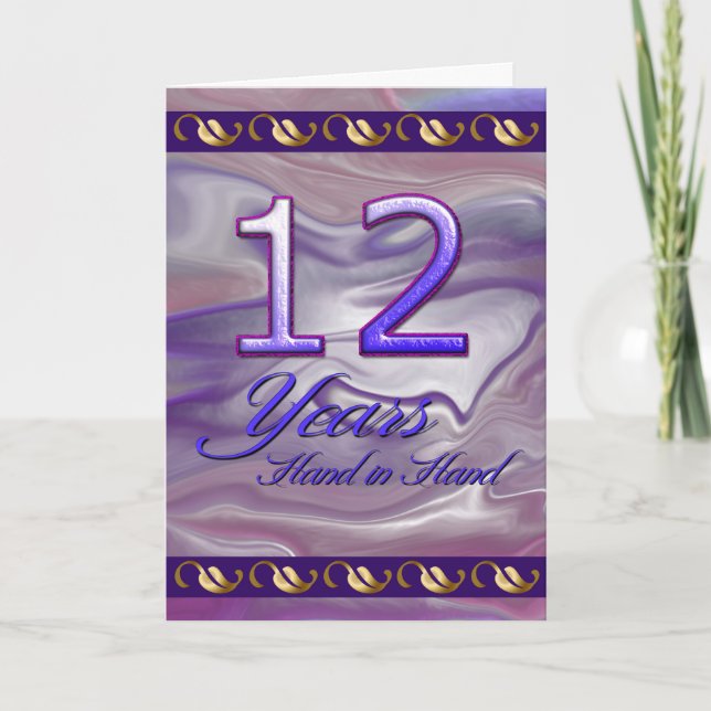 12 Jahre Hand in Hand (Jubiläumskarte) Karte (Vorderseite)