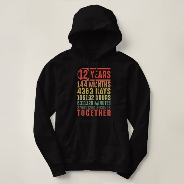 12 Jahre Hochzeitstipendien für ihren Putsch Hoodie (Design vorne)