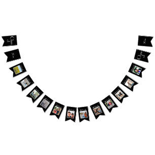 12 Jahre Schulaufnahmen Abschluss FotoCollage Wimpelkette