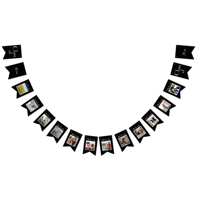 12 Jahre Schulaufnahmen Abschluss FotoCollage Wimpelkette (Alle)