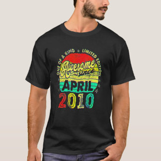 12-jährig Vintage April 2010 12. Geburtstag Retro T-Shirt