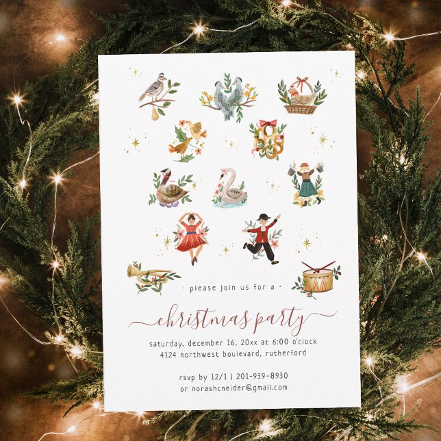 12 Jours de Noël | Invitation Fête de Vacances (Créateur téléchargé)