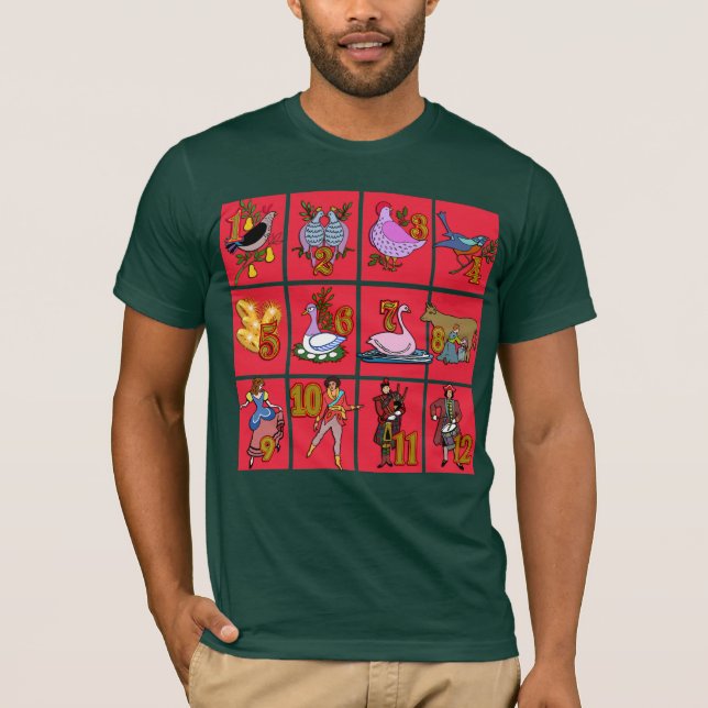 12 jours de T-shirts de Noël, habillement, cadeaux (Devant)
