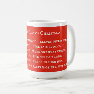 12 JOURS PAROLES Tasse haute blanche / Rouge
