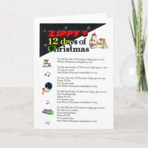 12 jours Zippy de carte de Noël