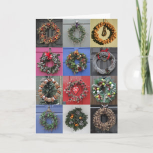 12 Kranz-Weihnachtskarte Feiertagskarte