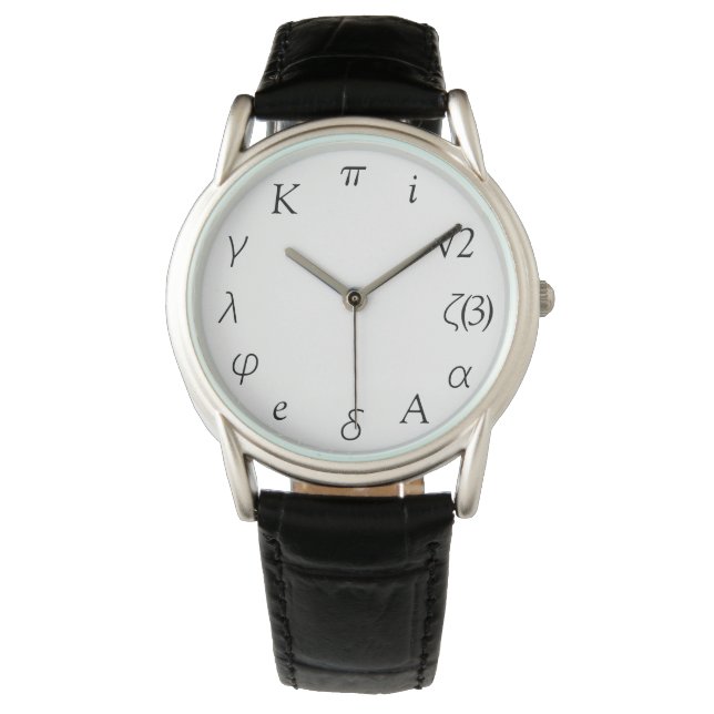12 Mathematische Konstanten Armbanduhr (Vorderseite)
