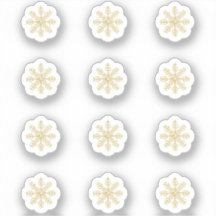 12 Mini Stickers Flèche-Neige Or