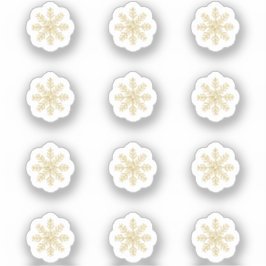 12 Mini Stickers Flèche-Neige Or