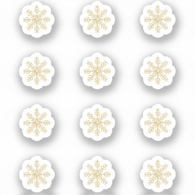 12 Mini Stickers Flèche-Neige Or (Recto)