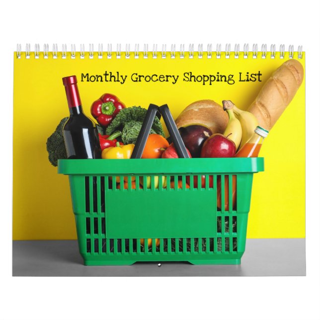 12 mois 2026 Calendrier Grocery Shopping Tracker (Protection)