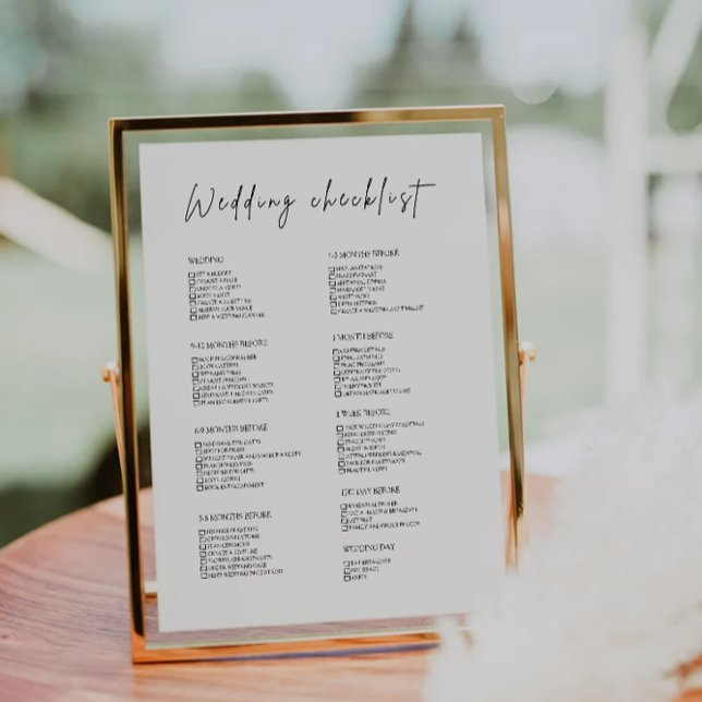 12 Monate Moderne Hochzeitliste (12 Month Modern Wedding Checklist)