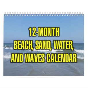 12-Monate Strand, Sand, Wasser und Wellen Kalender