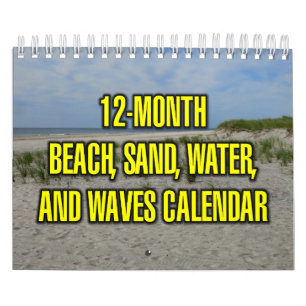 12-Monate Strand, Sand, Wasser und Wellen Kalender