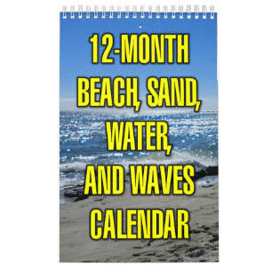 12-Monate Strand, Sand, Wasser und Wellen Kalender