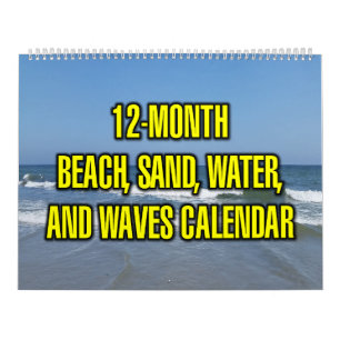 12-Monate Strand, Sand, Wasser und Wellen Kalender
