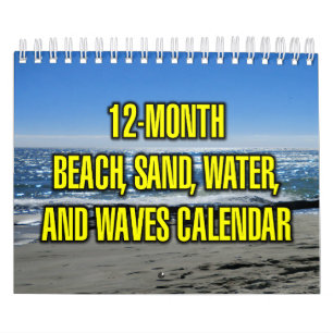 12-Monate Strand, Sand, Wasser und Wellen Kalender