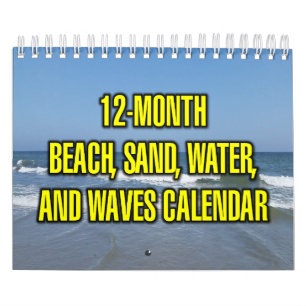 12-Monate Strand, Sand, Wasser und Wellen Kalender