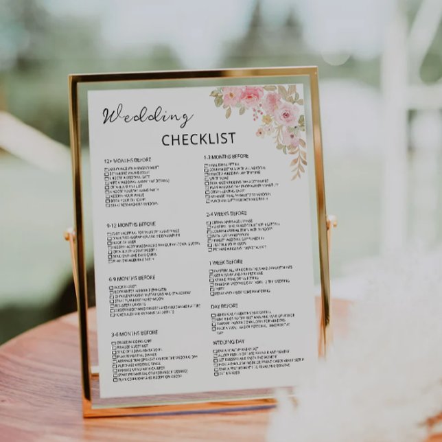 12-monatige Hochzeitliste der Rose (12 Month Rose Wedding Checklist)