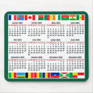 12-Monats-Kalender des Jahres 2025 Mousepad