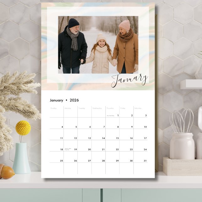 12-Month Photo Calendar – Grandparent Gift Kalender (Personalized Photo Calendar)