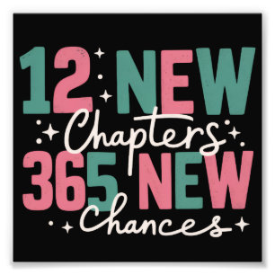 12 neue Kapitel 365 neue Chancen Inspirierend Fotodruck