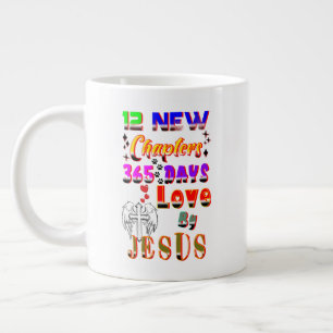 12 neue Kapitel 365 Tage Liebe durch Jesus Jumbo-Tasse