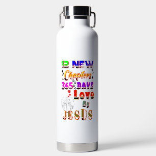 12 neue Kapitel 365 Tage Liebe durch Jesus Trinkflasche