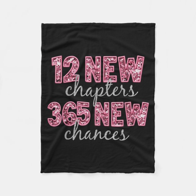12 New Chapters 365 New Chances Happy New Year Par Fleecedecke (Vorderseite)