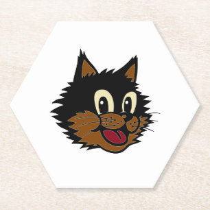 12 NIEDLICHE SCHWARZSCHWARZE UND BROWNE KATZE UNTERSETZER