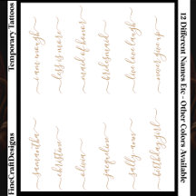 12 Nom personnalisé/Mot élégant Calligraphie Scrip