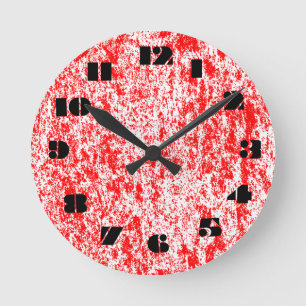 12 Number Choices to Choose From Red Marble Clock Runde Wanduhr