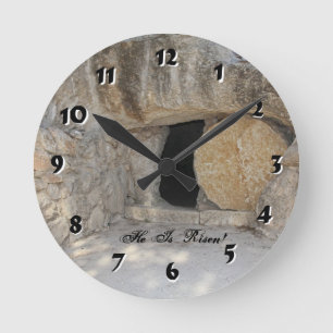 12 Number Choices to Choose -- Jesus Tomb Clock Runde Wanduhr