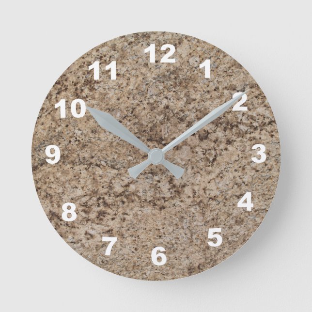 12 Nummern zur Auswahl - Marmoruhr mit Brn-Tan Runde Wanduhr (Vorderseite)