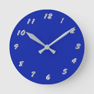 12 Nummern zur Auswahl unter Royal Blue Clock Runde Wanduhr