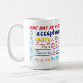 12 pas slogans sobriété mug 25z