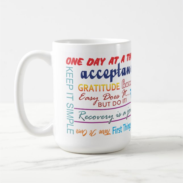 12 pas slogans sobriété mug 25z (Gauche)