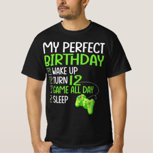 12. Perfect Birthday Boys Gaming 12 Jahre alt Gif T-Shirt