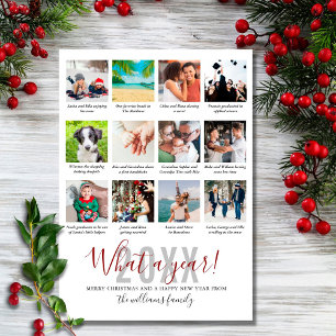 12 Photo Collage Captions Family What A Year Holid Feiertagskarte