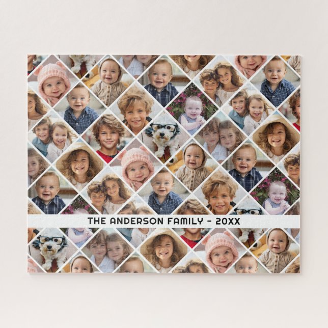 12 Photo Collage Modern Diamond Layout Black (Horizontal)